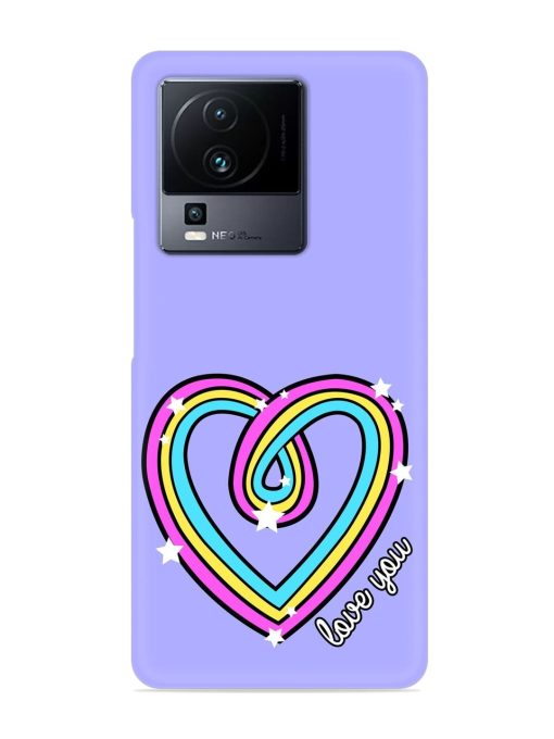 Colorful Rainbow Heart Snap Case for Iqoo Neo 7 Pro (5G) Zapvi