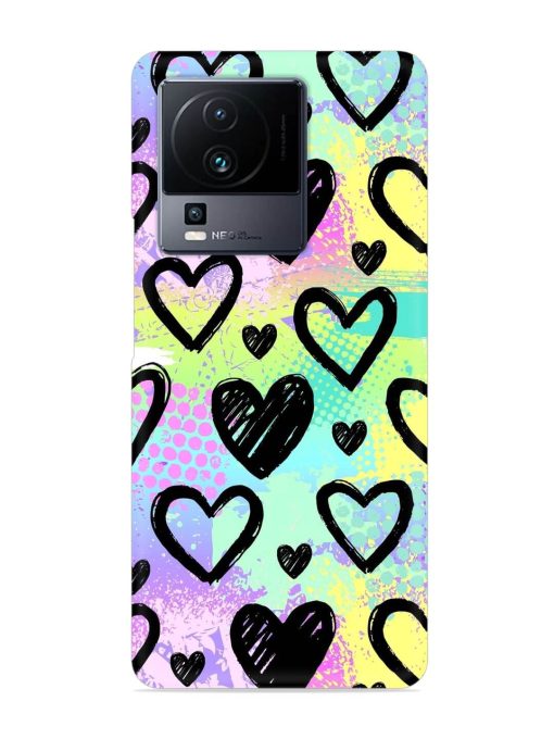 Bright Pattern Hearts Snap Case for Iqoo Neo 7 Pro (5G) Zapvi