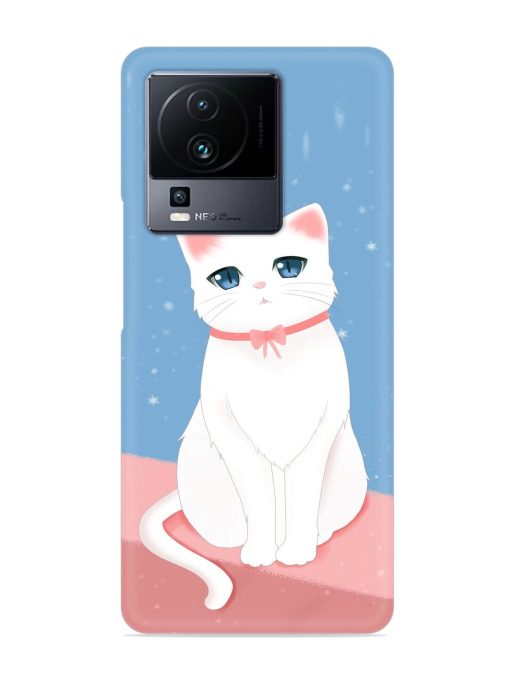 Cute White Cat Snap Case for Iqoo Neo 7 Pro (5G) Zapvi