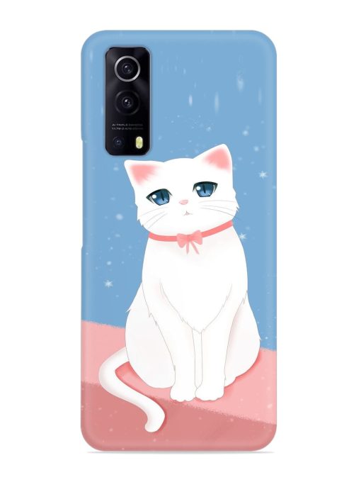 Cute White Cat Snap Case for Iqoo Z3 (5G) Zapvi