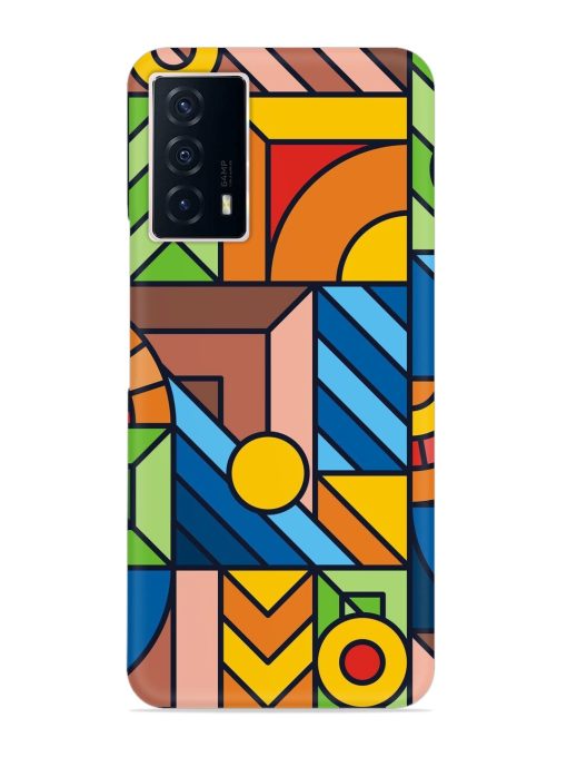 Colorful Geometric Snap Case for Iqoo Z5 (5G) Zapvi