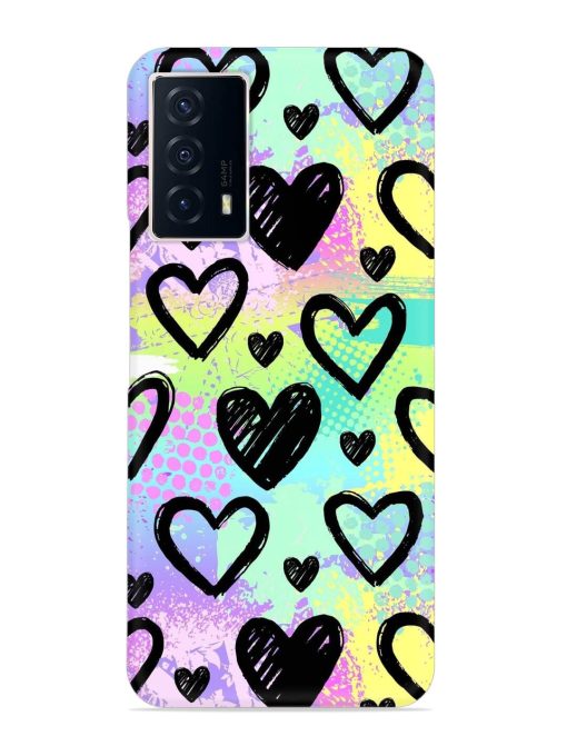 Bright Pattern Hearts Snap Case for Iqoo Z5 (5G) Zapvi