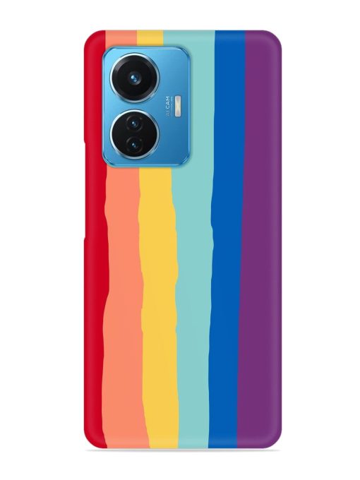 Rainbow Genuine Liquid Snap Case for Iqoo Z6 (44W) Zapvi