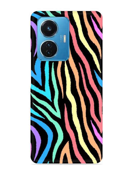 Colorful Abstract Zebra Snap Case for Iqoo Z6 (44W) Zapvi