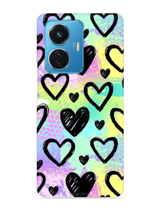 Bright Pattern Hearts Snap Case for Iqoo Z6 (44W)