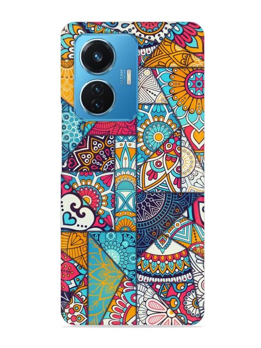 Patchwork Pattern Vintage Snap Case for Iqoo Z6 (44W) Zapvi