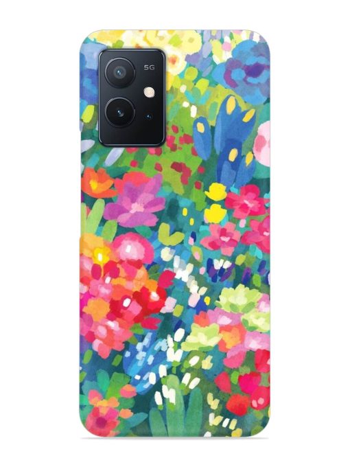 Watercolor Flower Art Snap Case for Iqoo Z6 (5G) Zapvi