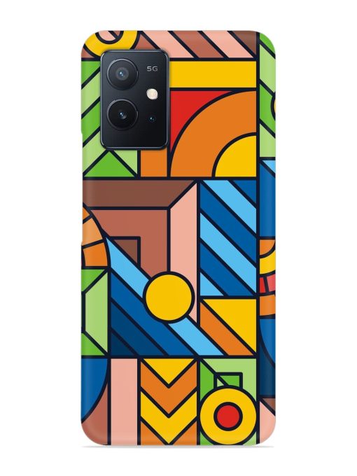 Colorful Geometric Snap Case for Iqoo Z6 (5G) Zapvi