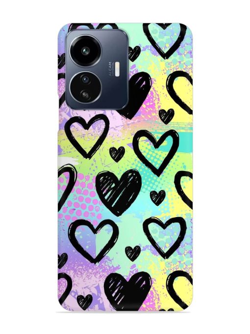 Bright Pattern Hearts Snap Case for Iqoo Z6 Lite