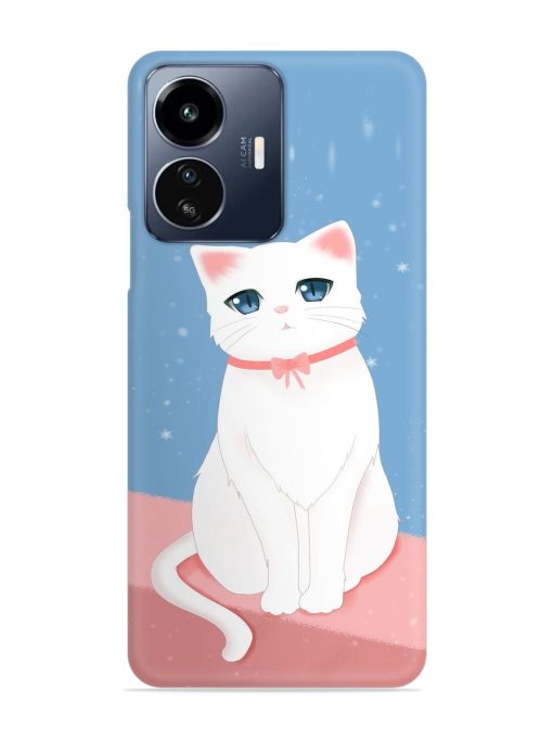 Cute White Cat Snap Case for Iqoo Z6 Lite