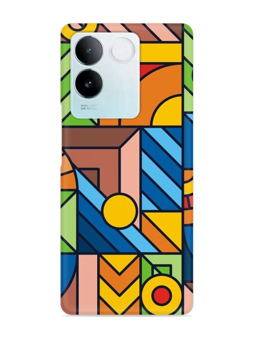 Colorful Geometric Snap Case for Iqoo Z7 Pro (5G) Zapvi