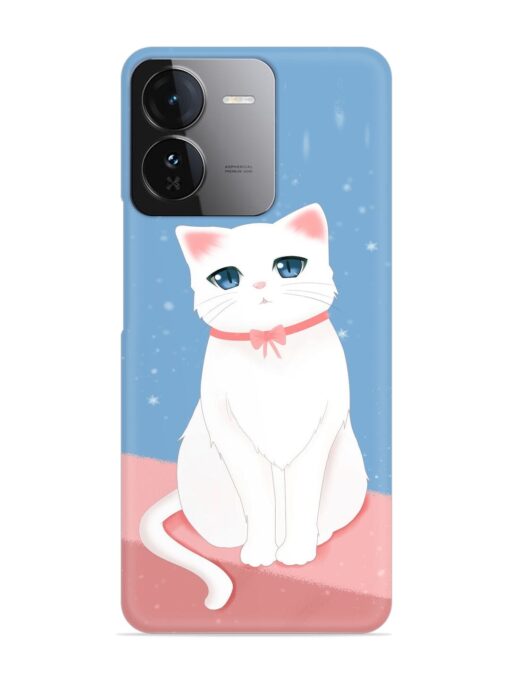 Cute White Cat Snap Case for Iqoo Z9 (5G) Zapvi