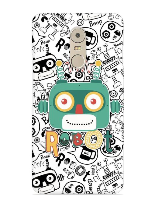 Robot Modern Seamless Pattern Snap Case for Lenovo K6 Note Zapvi