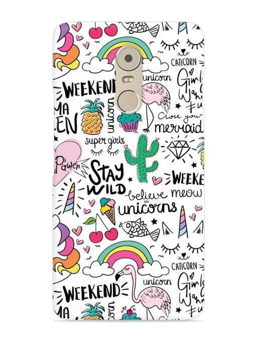 Unicorn Ice Cream Snap Case for Lenovo K6 Note Zapvi