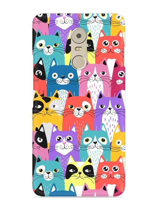 Funny Cartoon Cats Snap Case for Lenovo K6 Note Zapvi