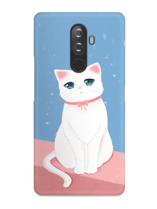 Cute White Cat Snap Case for Lenovo K8 Note