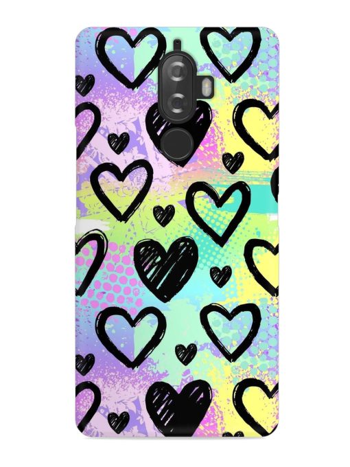 Bright Pattern Hearts Snap Case for Lenovo K8 Plus Zapvi