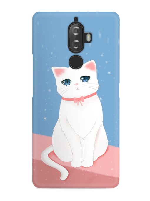 Cute White Cat Snap Case for Lenovo K8 Plus Zapvi