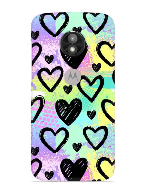 Bright Pattern Hearts Snap Case for Motorola Moto E5 Play Zapvi