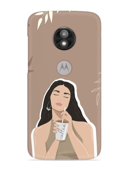 Girl With Coffee Snap Case for Motorola Moto E5 Play Zapvi