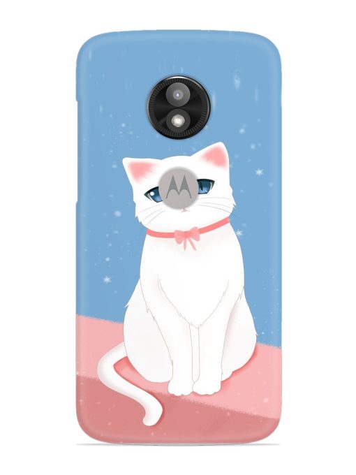 Cute White Cat Snap Case for Motorola Moto E5 Play