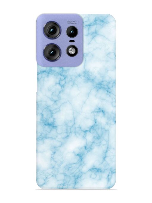 Blue White Natural Marble Snap Case for Motorola Moto Edge 50 Pro (5G) Zapvi