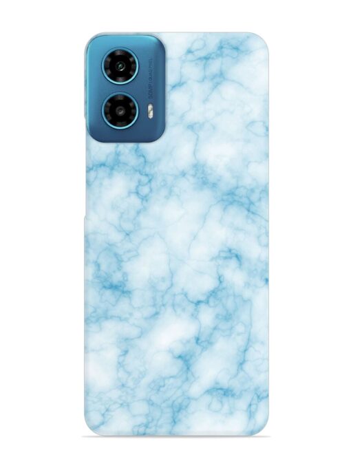 Blue White Natural Marble Snap Case for Motorola Moto G34 (5G) Zapvi