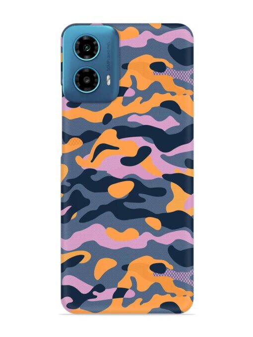 Camouflage Army Military English Orange Art Snap Case for Motorola Moto G34 (5G)