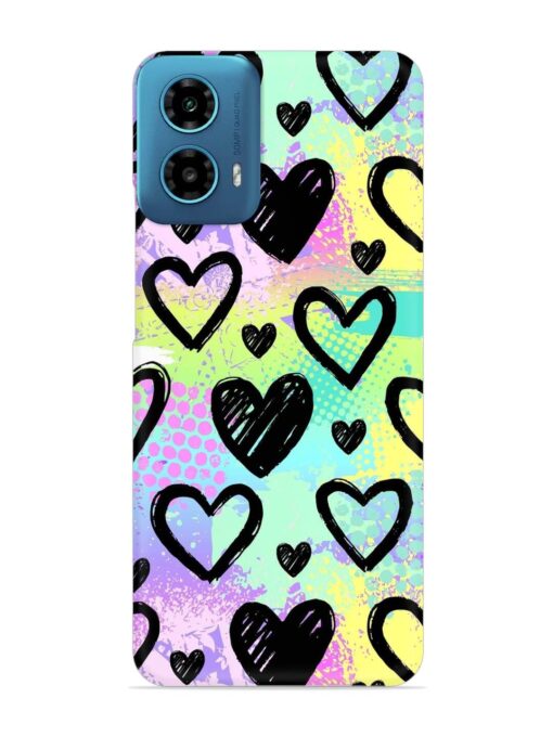 Bright Pattern Hearts Snap Case for Motorola Moto G34 (5G)