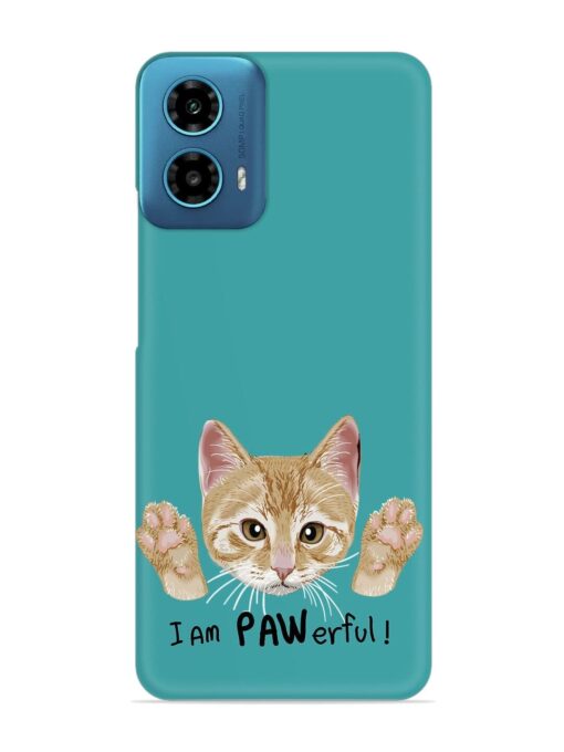 Typography Slogan Cat Snap Case for Motorola Moto G34 (5G)