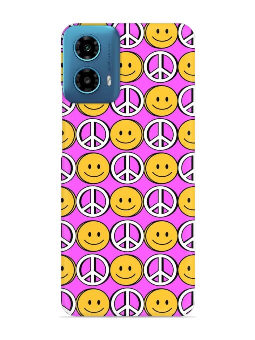 Smiley Face Peace Snap Case for Motorola Moto G34 (5G)