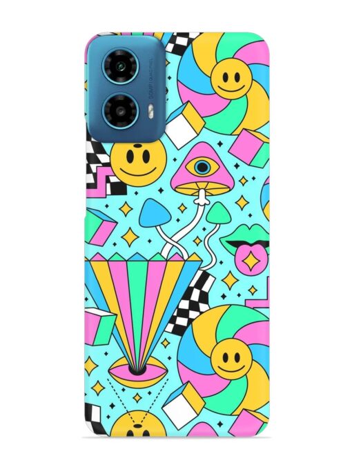 Trippy Rainbow 60S Snap Case for Motorola Moto G34 (5G)