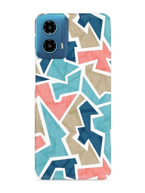 Vintage Geometric Triangle Snap Case for Motorola Moto G34 (5G)