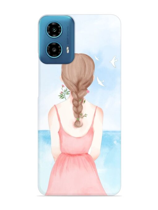 Watercolor Girl Vector Snap Case for Motorola Moto G34 (5G)