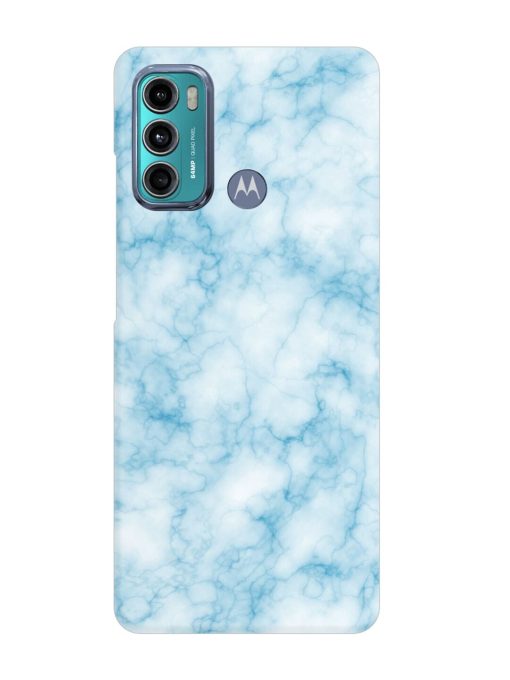 Blue White Natural Marble Snap Case for Motorola Moto G40 Fusion Zapvi