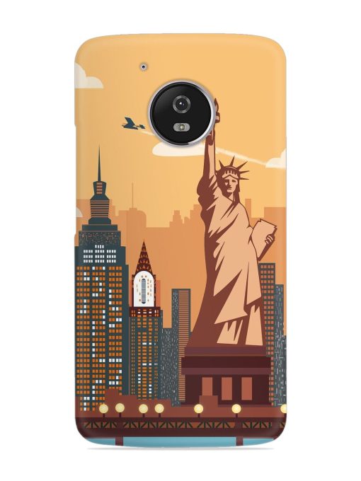 New York Statue Of Liberty Architectural Scenery Snap Case for Motorola Moto G5 Zapvi