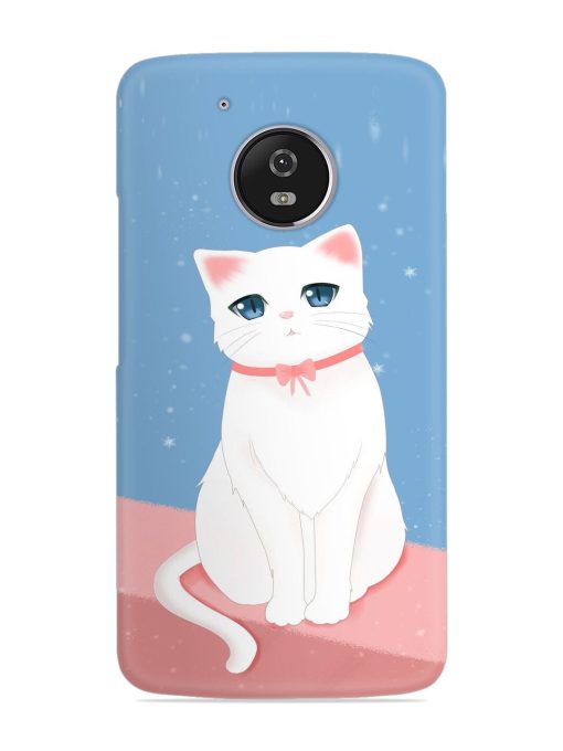 Cute White Cat Snap Case for Motorola Moto G5 Zapvi