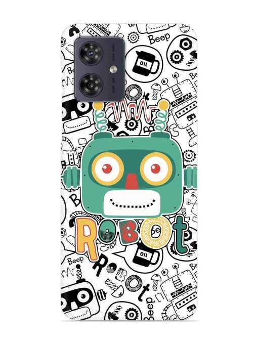 Robot Modern Seamless Pattern Snap Case for Motorola Moto G54 (5G)