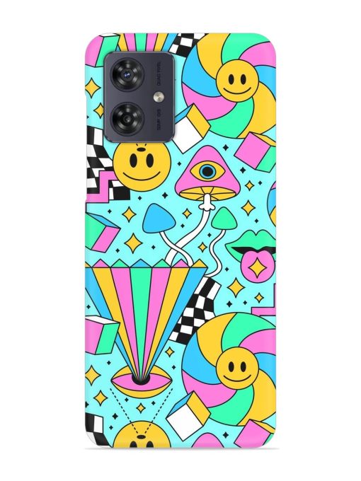 Trippy Rainbow 60S Snap Case for Motorola Moto G54 (5G) Zapvi