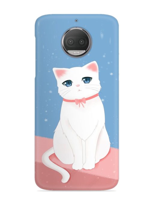 Cute White Cat Snap Case for Motorola Moto G5S Zapvi