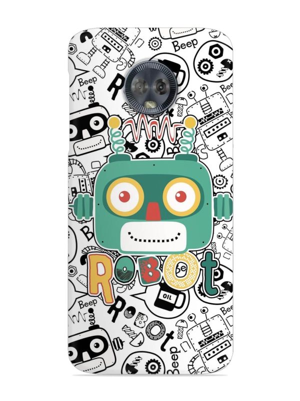 Robot Modern Seamless Pattern Snap Case for Motorola Moto G6 Zapvi