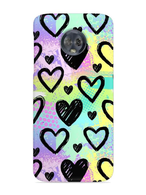 Bright Pattern Hearts Snap Case for Motorola Moto G6