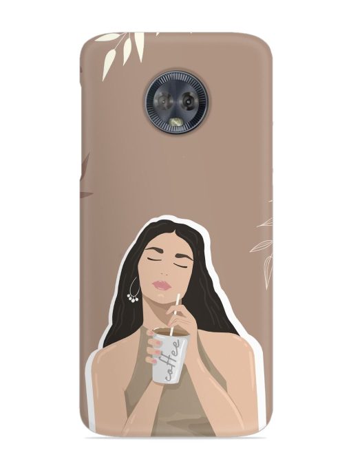 Girl With Coffee Snap Case for Motorola Moto G6 Zapvi