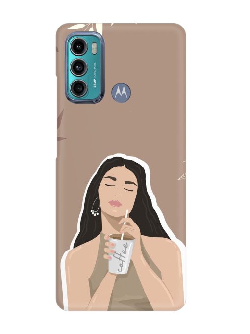 Girl With Coffee Snap Case for Motorola Moto G60 Zapvi