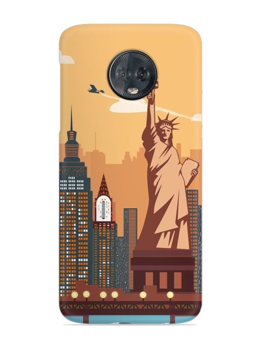 New York Statue Of Liberty Architectural Scenery Snap Case for Motorola Moto G6 Plus Zapvi