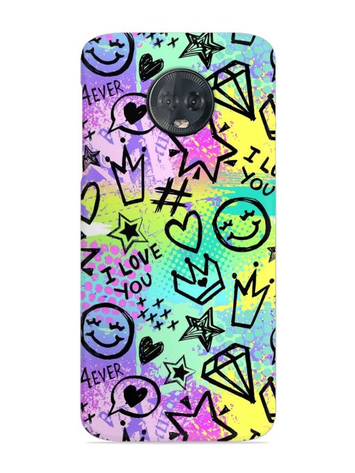 Bright Seamless Pattern Snap Case for Motorola Moto G6 Plus Zapvi