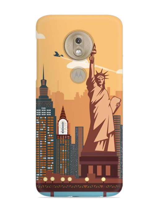 New York Statue Of Liberty Architectural Scenery Snap Case for Motorola Moto G7 Play Zapvi