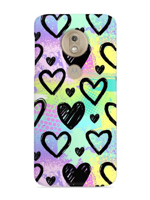 Bright Pattern Hearts Snap Case for Motorola Moto G7 Play Zapvi