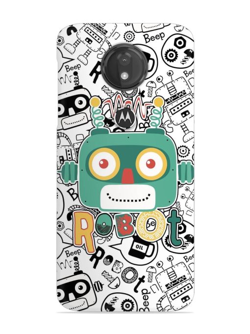 Robot Modern Seamless Pattern Snap Case for Motorola Moto G7 Power Zapvi