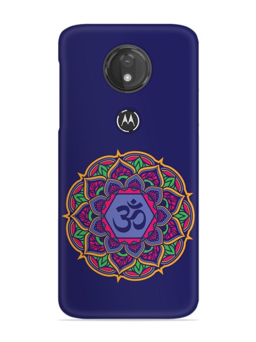 Om Mandala Art Blue Snap Case for Motorola Moto G7 Power Zapvi